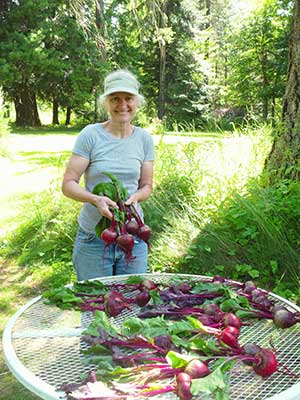 Linda prepping beets