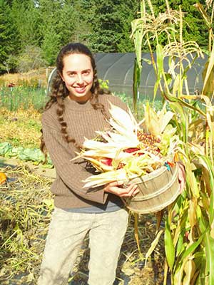 Willa with Indian corn harvest